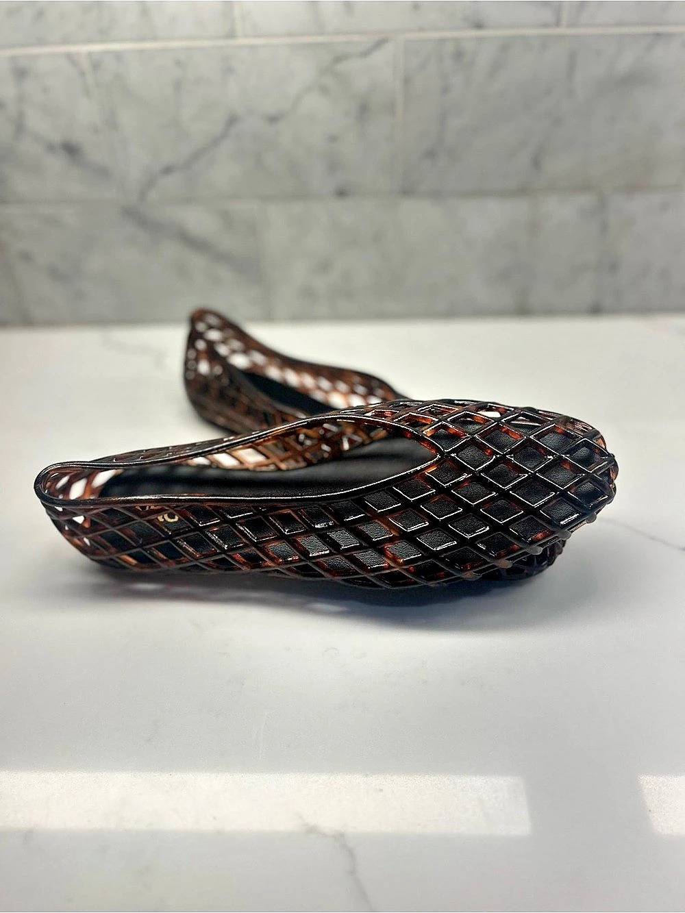 Noctivelle Woven Jelly Flats in Tortoise, Brand New!